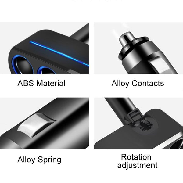 SHUNWEI SD-1918 80W 3.1A Car 2 in 1 Dual USB Charger (White)