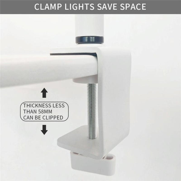 HD-M3X For Eyelash Extensions / Tattoo / Nail Art Lighting Lamp 16 inch Clip-on Half Moon Desk Lamp(UK Plug)