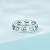 SCR900 Sterling Silver S925 Devil Eye Cutout Symbol Zircon Ring(No.6)