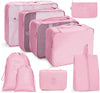9 In 1 Toiletry Bag Travel Storage Bag Set Folding Storage Bag(Pink)