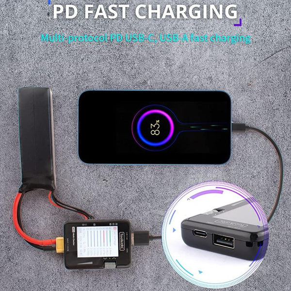 ToolkitRC MC8 Multifunctional Electrical Display Power Detection Signal PD Charger(Black)