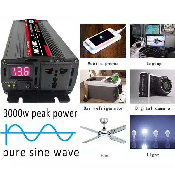 8000W (Actual 1300W) 48V to 220V High Power Car Sine Wave Inverter Power Converter