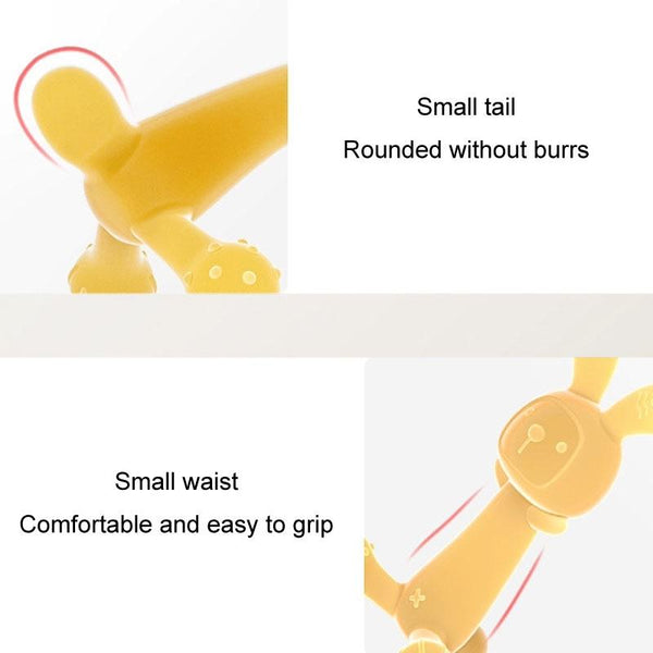 Bunny Baby Teether BPA Free Food-Grade Silicone Teether Infant Teething Stick Anti-Eating Hand, Color: With Box Nano Color
