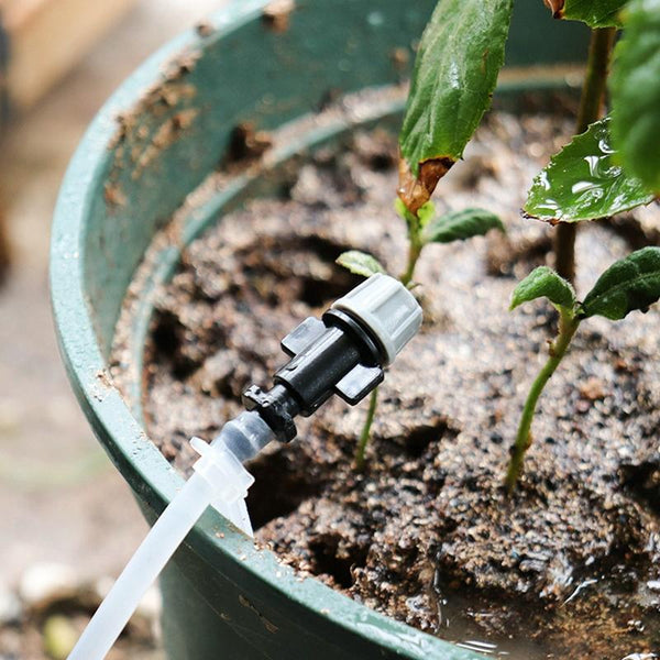 20pcs TF-118 Gardening Irrigation Drip Irrigation System Set Accessories Both Sides Connection 4/7mm Capillary (Gray)