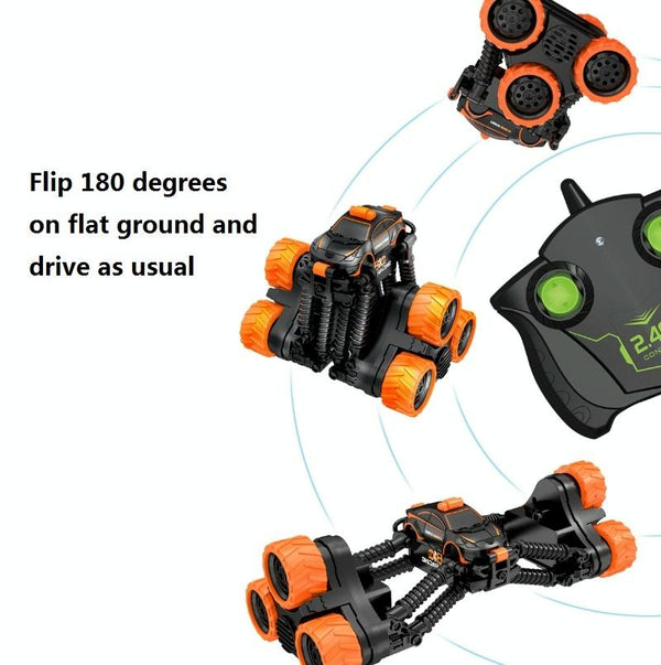 Remote Control Off-Road Tumbling Stunt Car Climbing Telescopic Deformation Toy Remote Control Car(Black Green)