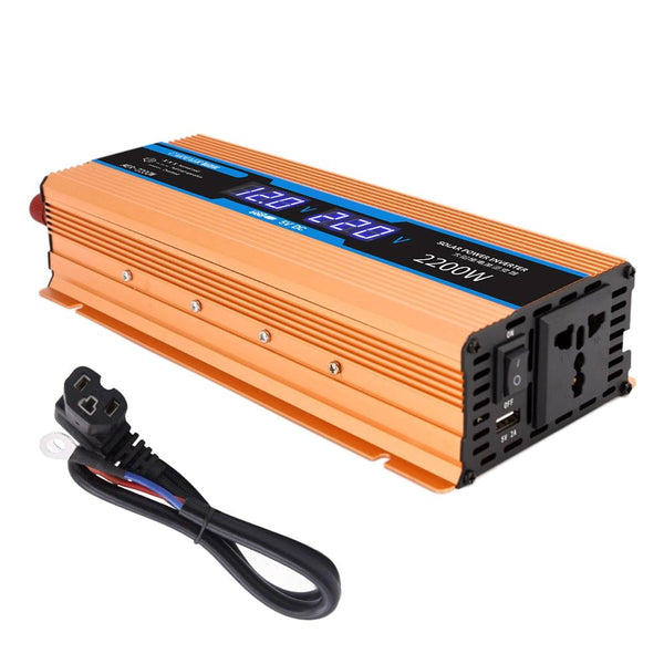 Carmaer Modified Sine Wave 60V to 220V 2200W Car Multi-function Double Digital Display Inverter Household Power Converter