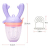 Baby Pacifier Fruit Vegetable Auxiliary Feeder Cute Deer Fruit Bite Pouch Teething Stick, Color: Blue