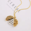 N2003-22 Ancient Gold Necklace Alloy Sunflowers Shape Can Open Double Side Engraving Accessories Pendant