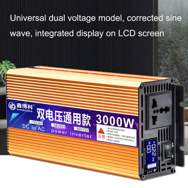 XINBOKE Universal Positive Wave Car Inverter Home Solar Inverter 48V/60V 3000W To 220V 1200W