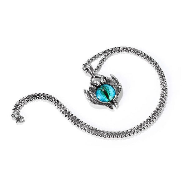 1926 Retro Demon Eyes Men Titanium Steel Necklace, Style: Pendant+4x70cm Matching Chain