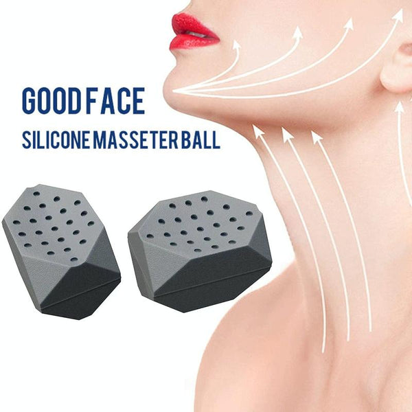 3PCS 7th Generation Masseter Ball Mandibular Trainer Facial Muscle Trainer Silicone Face-Lifting Device(Black)