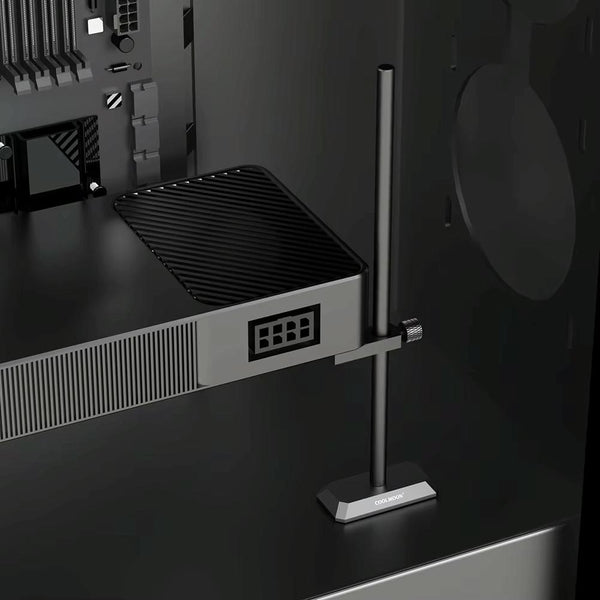 COOLMOON GH195 Desktop Computer Vertical Mounted Graphics Card Protection Shelf Metal Rod Magnetic Support Bracket, Color: Black