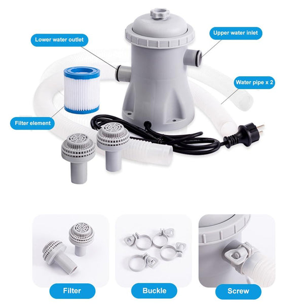 JY-051 110V-240V 330 Gallon Swimming Pool Filter Pump Pool Circulating Cleaner, Spec: US Plug