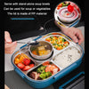 304 Stainless Steel Double-Layer Large-Capacity Portable Lunch Box, Color: Ink Pink(Medium 5 Grids)