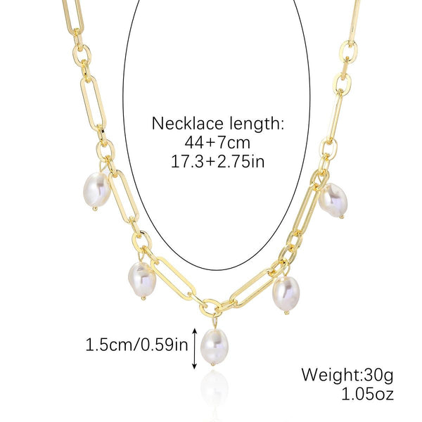 N2211-13 5 Pearls Ladies Temperament Necklace Collarbone Chain