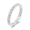 BSR311 Sterling Silver S925 Geometric Twist White Gold Plated Ring(No.8)