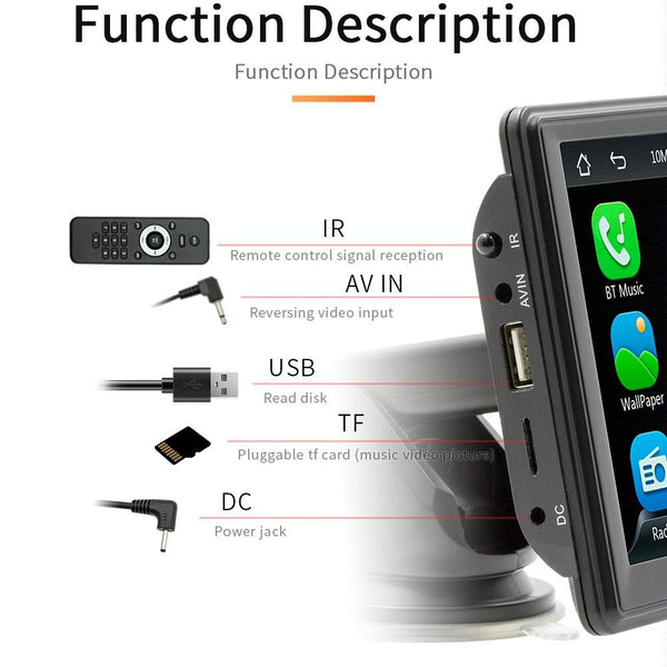 7 inch Wireless CarPlay Radio Multimedia Player 1080P IPS Touch Screen MP5 Radios Bluetooth Monitor