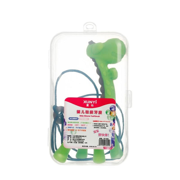 XUNYI Baby Giraffe Rattles Teether Kids Silicone Bite Toy, Spec: Rectangular Box Green