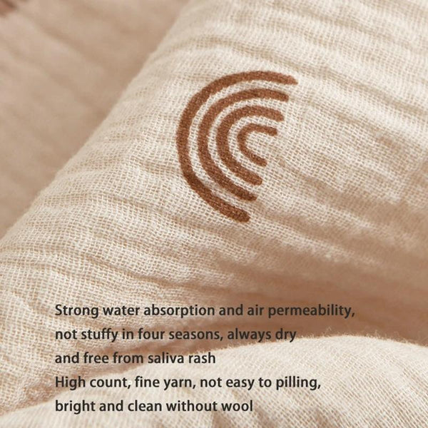 Pure Cotton 6-layer Seersucker Bib Baby Saliva Napkin Newborn Toddler Soft Burp Cloth, Style: Little Tiger