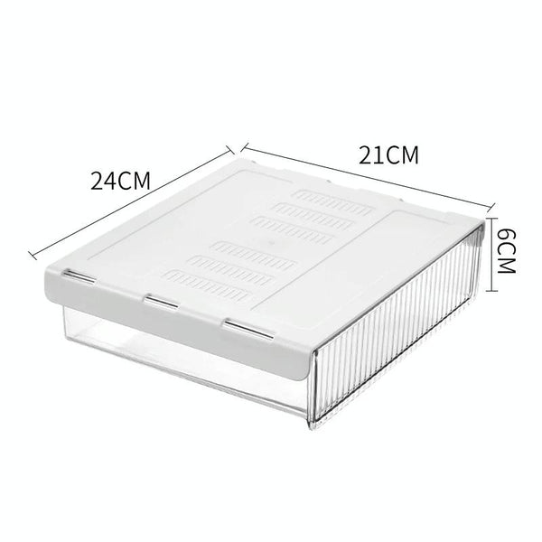 Under Desk Invisible Drawer Storage Box Office Student Desk Bottom Stationery Sundry Organizer, Size: Medium(White)