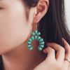 E2204-7 Turquoise Ethnic Style Earrings Temperament Simple Vintage Earrings