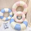 Children Adult Cartoon Inflatable Swimming Ring, Pattern: 80# Retro Striped Blue Pink Random Color
