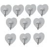 10pcs Transparent Self Adhesive Heart-shaped Hooks Door Wall Multi-Function Key Storage Hanger