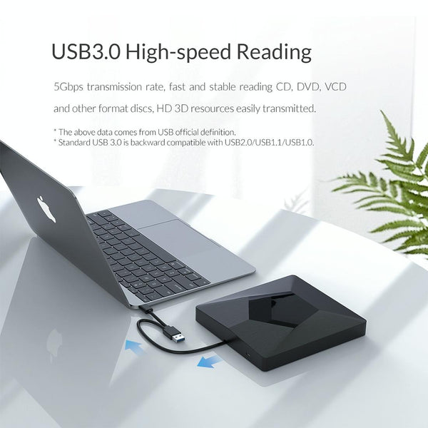 ORICO DVD-XD007 Portable USB 3.0 Interface External CD DVD Optical Drive CD/DVD-RW Recorder