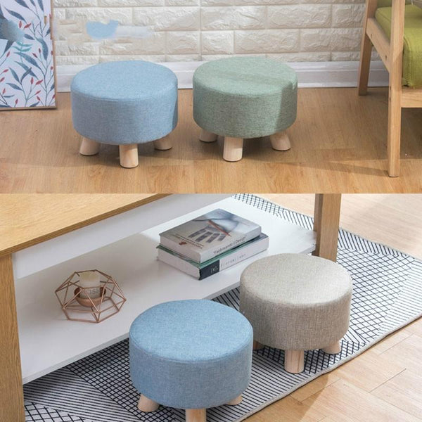 Fashion Creative Small Stool Living Room Home Solid Wood Small Chair(Grey)