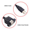 bk3507 Dual USB 2.0 Male to Dual USB Female Extension Cable with Fixing Hole, Length: 50cm
