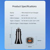 PD + QC3.0 Car 2 in 1 Square Fast Charger Car Cigarette Lighter (White)