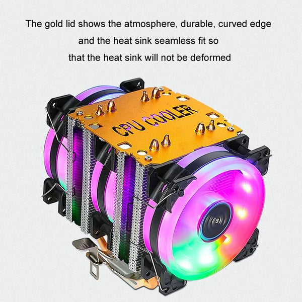 EVESKY 600 Desktop Computer 4 Copper Tube Mute CPU Cooling Fan, Color: Color Single Fan
