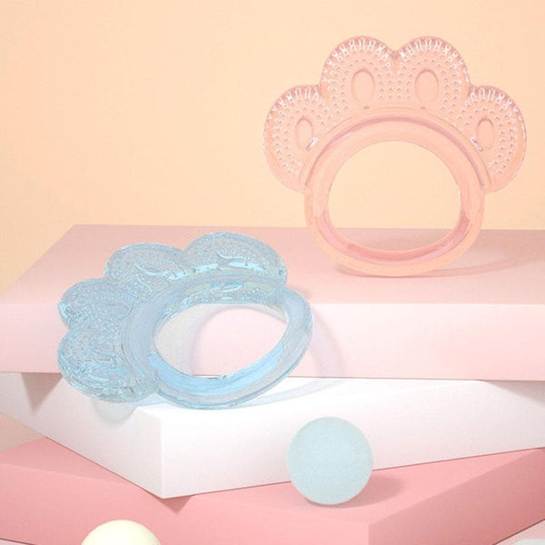 Baby Teething Stick Toys Childrens Silicone Bear Paw Bites With Storage Box(Blue)