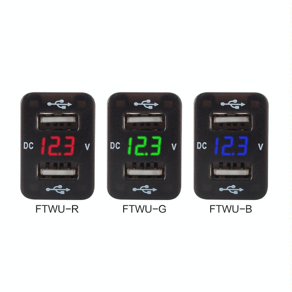 Car Charger Original Hole Non-Destructive Modification Of Dual Usb Car Charger With Line Suitable For Toyota(FTWU Red Light)