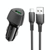 BOROFONE BZ31 Solid Single QC3.0 Car Charger Set with USB to Micro USB Cable(Black)