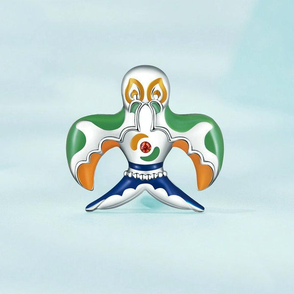 SCC2439 Sterling Silver S925 Color Drop Oil Kite Zircon Bracelet Beads