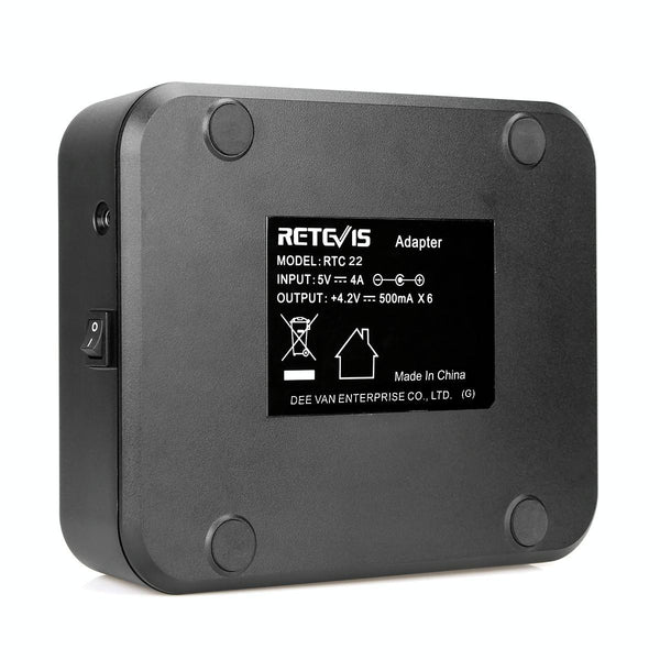 RETEVIS RTC22 Multi-function Six-Way Walkie Talkie Charger for Retevis RT22, US Plug