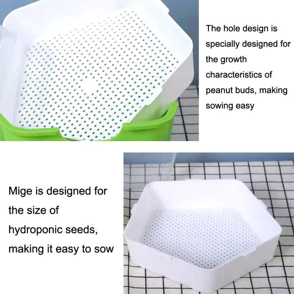 3 PCS Bean Sprout Germination Pot Soilless Culture Hydroponic Vegetable Seedling Tray(Green)