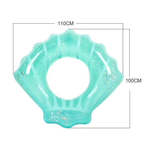 Shell Shape Inflatable Swimming Ring Lifesaving Ring Axillary Ring, Size: L,100x110cm(Blue)