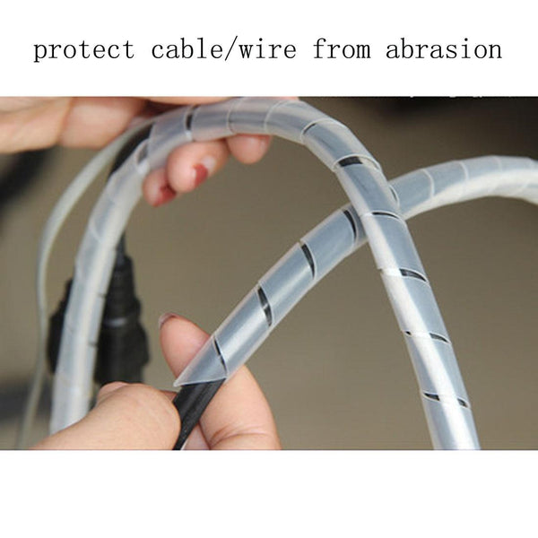 18m PE Spiral Pipes Wire Winding Organizer Tidy Tube, Nominal Diameter: 4mm(Black)