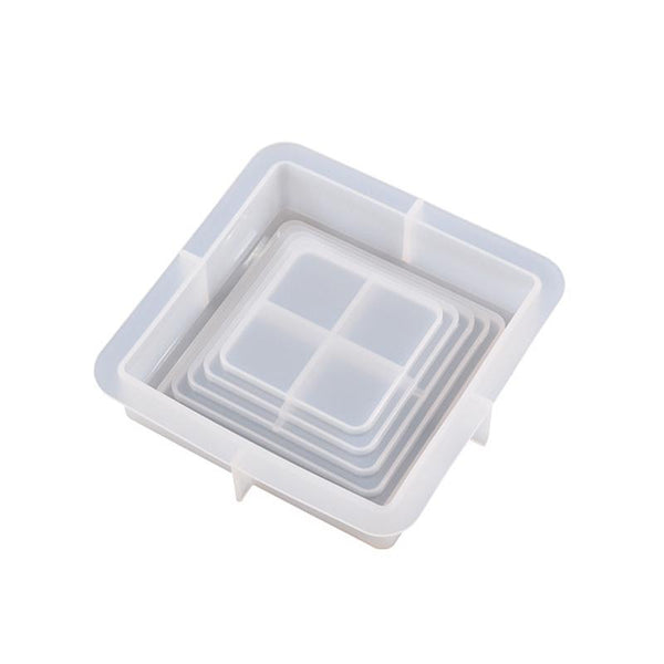 Epoxy Resin Mold Gypsum Candle Stand Arch Storage Tray Silicone Mold, Spec: Wave Suqare