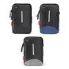 For 6-7 inch Mobile Phone Universal Silver Wire Canvas Waist Bag with Shoulder Strap & Earphone Hole & USB Cable Hole(Black)