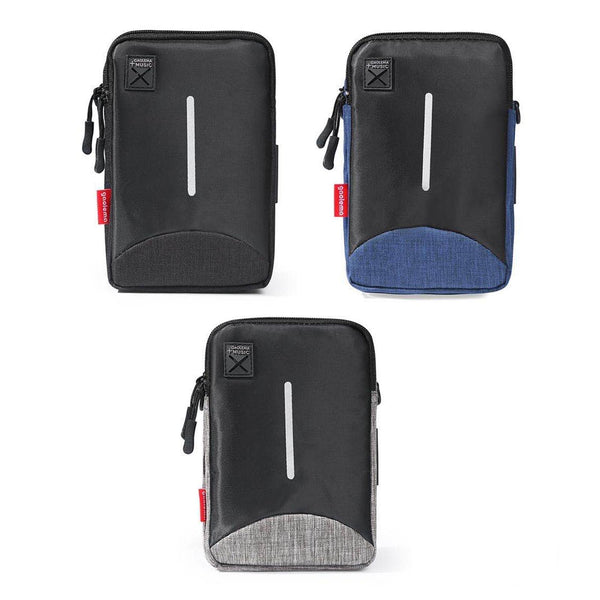 For 6-7 inch Mobile Phone Universal Silver Wire Canvas Waist Bag with Shoulder Strap & Earphone Hole & USB Cable Hole(Black)