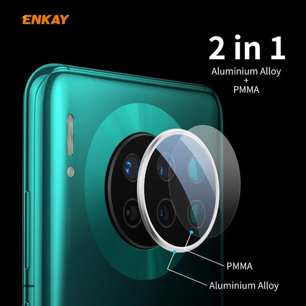 For HUAWEI Mate 30 Pro Hat-Prince ENKAY Rear Camera Lens Film Aluminium Alloy+PMMA Full Coverage Protector(Black)