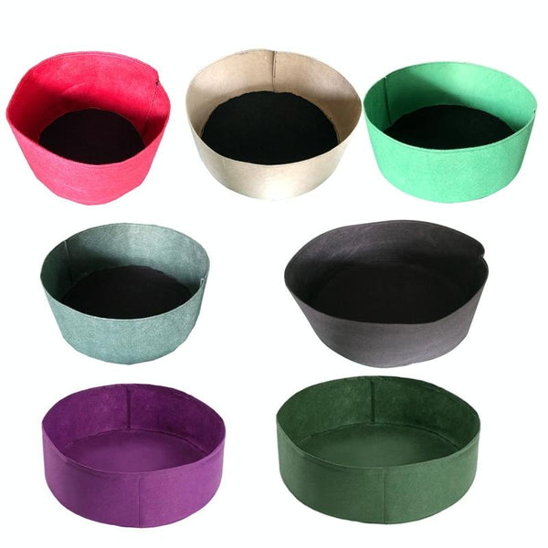50x20cm 40L Felt Planting Barrel Indoor Outer Round Plant Bag Non-Woven Seedling Bag(Dark Green)
