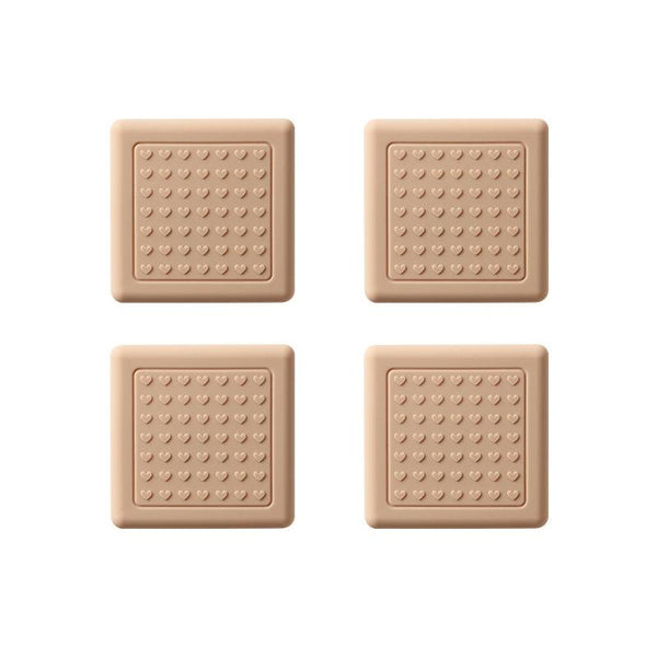 4pcs /Set Silent And Wear Resistant Chair Foot Cover Household Stool Anti-Slip Protective Pads, Style: 60mm Square Almond Color