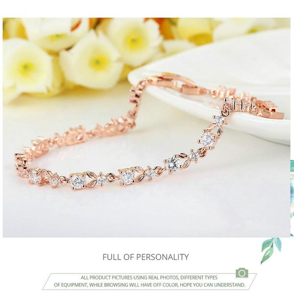 Women Shining Cubic Zircon Crystal Jewelry Bracelet(silver)