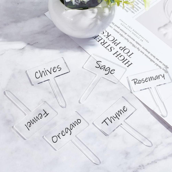 24pcs / Box Acrylic Plant Label Nameplate Potted Plant Sign Holder