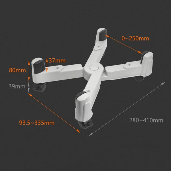 5-wheel Adjustable Moving Pulley X-type Computer Mainframe Plastic Chassis Tray Holder (Grey)