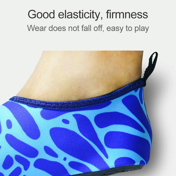 Non-slip Wear-resisting Thick Rubber Sole Diving Shoes and  Socks, One Pair(Figured Blue)